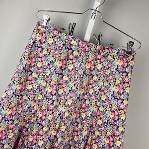 Vintage 90s Golden Gate Midi Skirt Womens 44 Floral Print 30" Waist Mod Retro